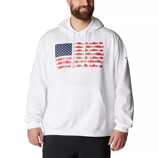 imageColumbia Mens PFG Fish Flag Ii HoodieWhiteRed Spark Usa