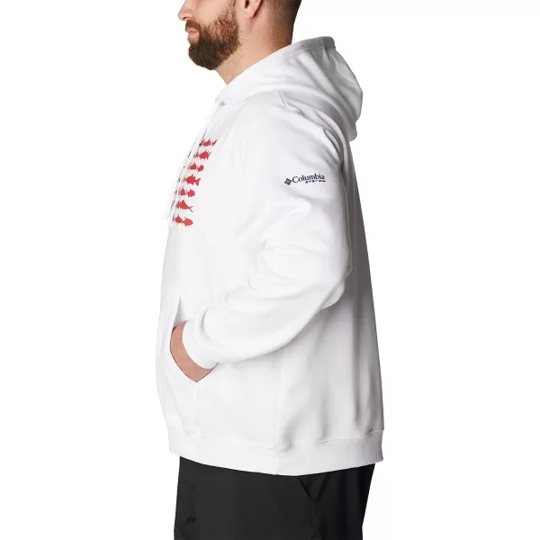 imageColumbia Mens PFG Fish Flag Ii HoodieWhiteRed Spark Usa