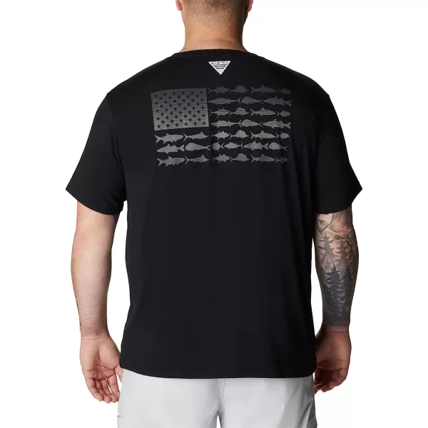 imageColumbia Mens PFG Fish Flag Tech Tee Short SleeveBlackGraphite Gradient