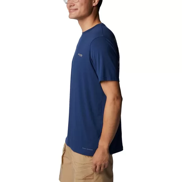 imageColumbia Mens PFG Fish Flag Tech Tee Short SleeveCarbonFossil Bass Flag Graphic