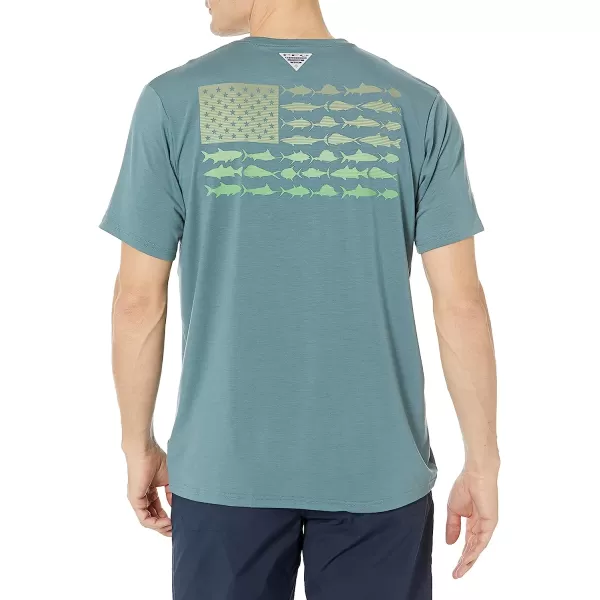 imageColumbia Mens PFG Fish Flag Tech Tee Short SleeveMetalSafari Gradient