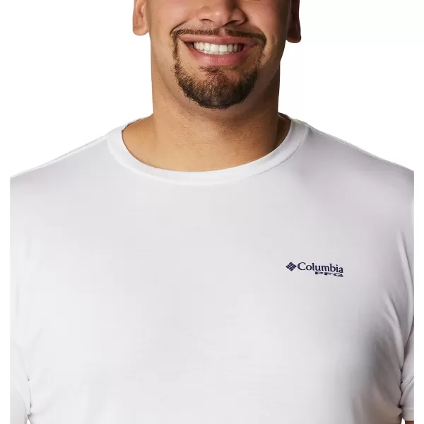 imageColumbia Mens PFG Fish Flag Tech Tee Short SleeveWhiteRed Spark Gradient