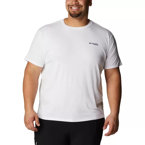 imageColumbia Mens PFG Fish Flag Tech Tee Short SleeveWhiteRed Spark Gradient