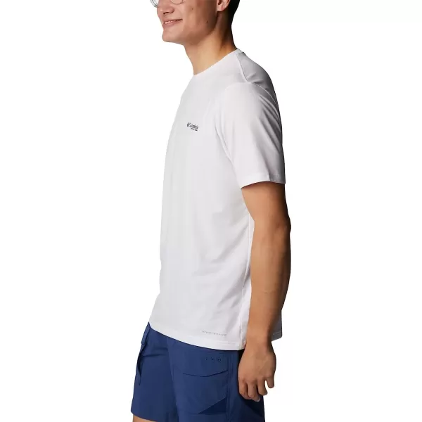 imageColumbia Mens PFG Fish Flag Tech Tee Short SleeveWhiteStatetriot Usa Graphic
