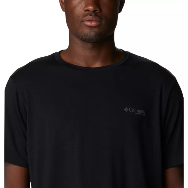 imageColumbia Mens PFG Fish Flag Tech Tee SsBlackGraphite Gradient