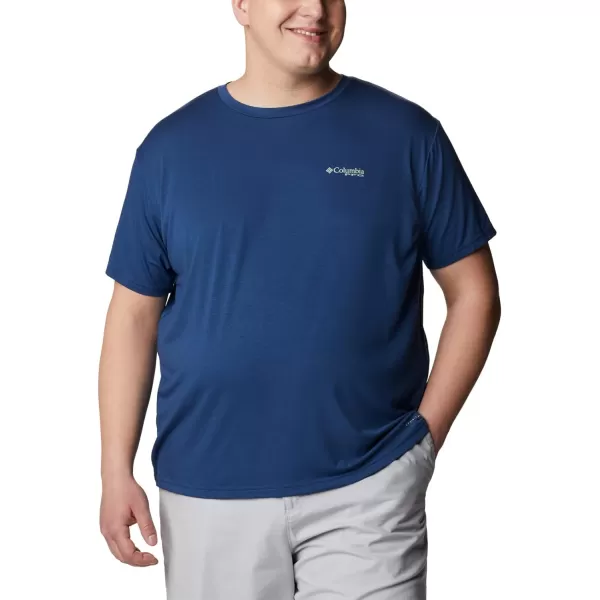imageColumbia Mens PFG Fish Flag Tech Tee SsCarbonCypress Gradient