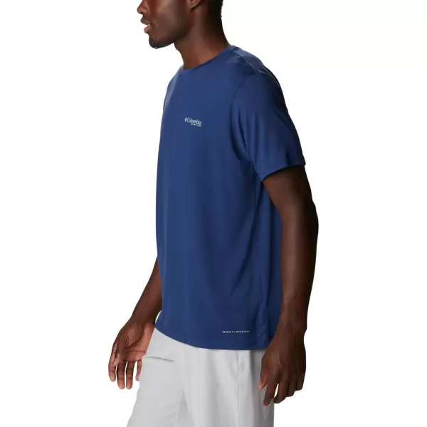 imageColumbia Mens PFG Fish Flag Tech Tee SsCarbonCypress Gradient