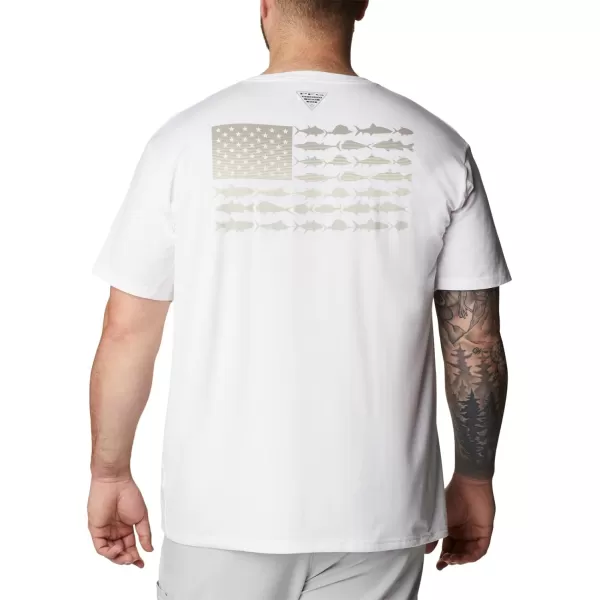 imageColumbia Mens PFG Fish Flag Tech Tee SsWhiteCool Grey Gradient