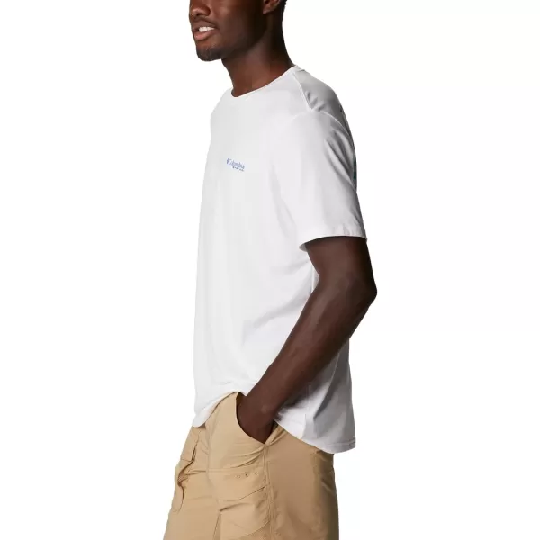 imageColumbia Mens PFG Fish Flag Tech Tee SsWhiteCool Grey Gradient