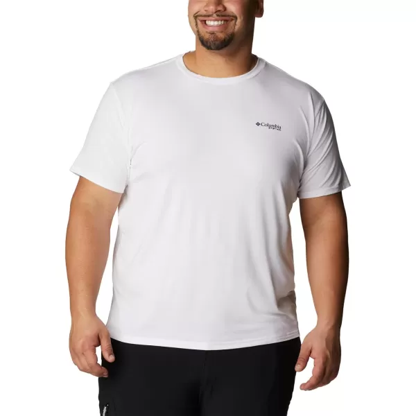imageColumbia Mens PFG Fish Flag Tech Tee SsWhiteRed Spark Gradient