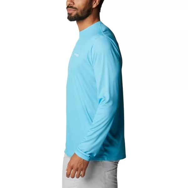 imageColumbia Mens PFG Terminal Tackle Fish Flag Long Sleeve Fishing ShirtAtollBlue Macaw