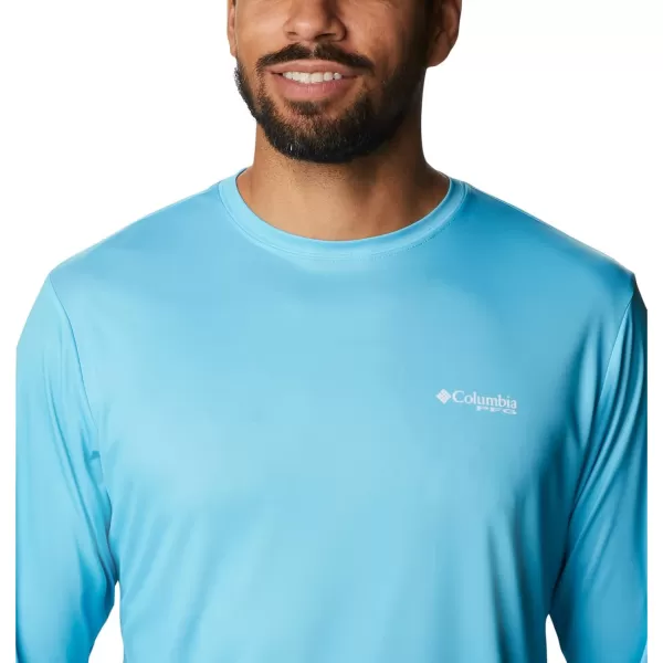 imageColumbia Mens PFG Terminal Tackle Fish Flag Long Sleeve Fishing ShirtAtollBlue Macaw