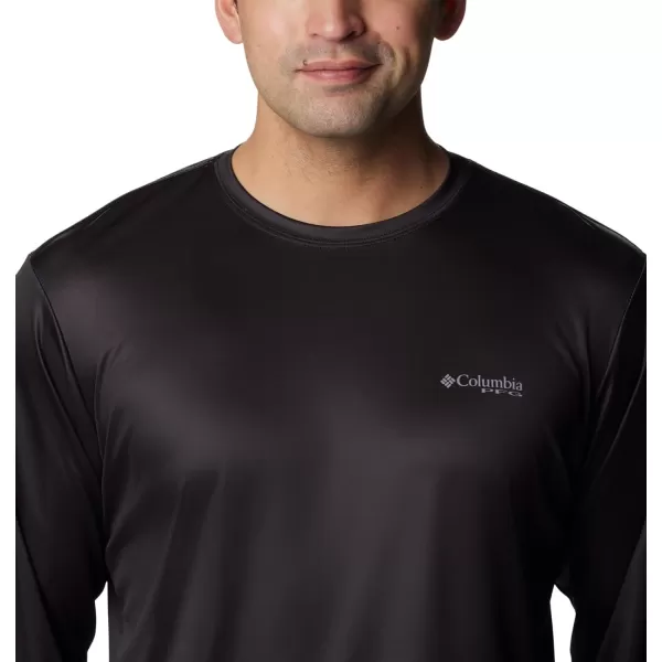 imageColumbia Mens PFG Terminal Tackle Fish Flag Long Sleeve Fishing ShirtBlack Berry Jam Inshore Fish