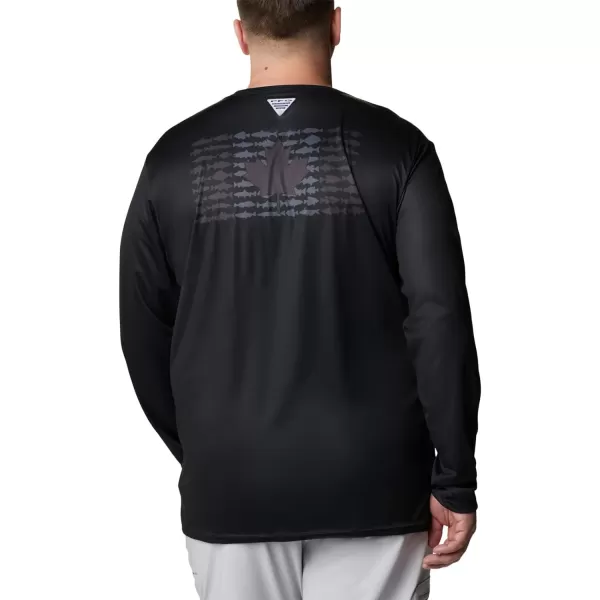 imageColumbia Mens PFG Terminal Tackle Fish Flag Long Sleeve Fishing ShirtBlack Graphite Can Fish