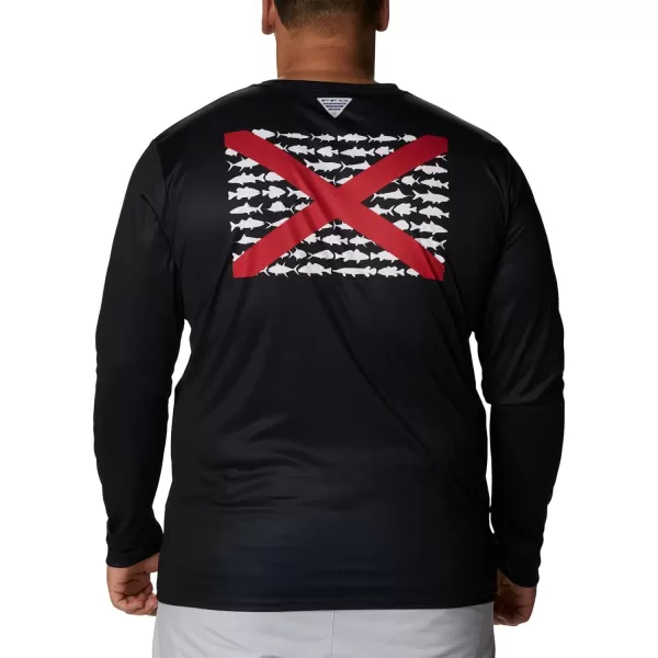 imageColumbia Mens PFG Terminal Tackle Fish Flag Long Sleeve Fishing ShirtBlackAl Fish