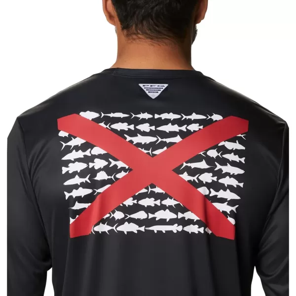 imageColumbia Mens PFG Terminal Tackle Fish Flag Long Sleeve Fishing ShirtBlackAl Fish
