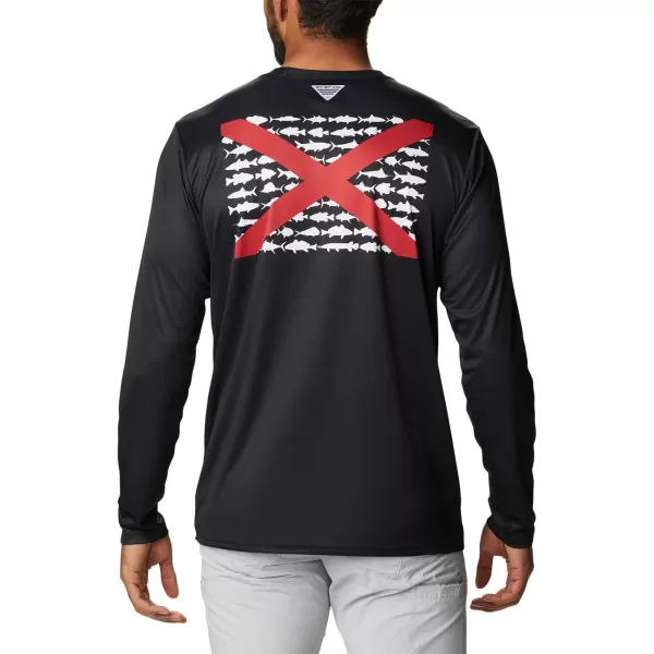 imageColumbia Mens PFG Terminal Tackle Fish Flag Long Sleeve Fishing ShirtBlackAl Fish