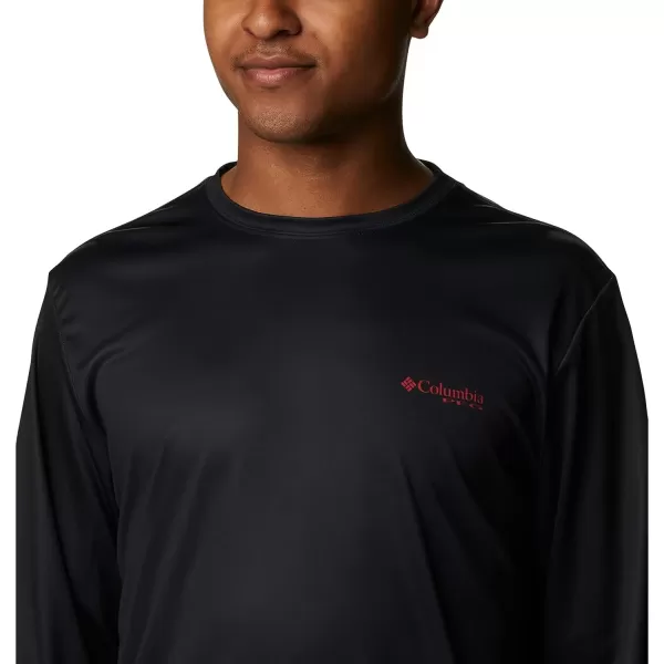 imageColumbia Mens PFG Terminal Tackle Fish Flag Long Sleeve Fishing ShirtBlackGa Fish