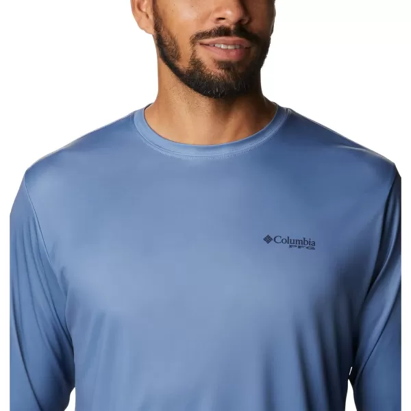 imageColumbia Mens PFG Terminal Tackle Fish Flag Long Sleeve Fishing ShirtBluestoneCollegiate Navy