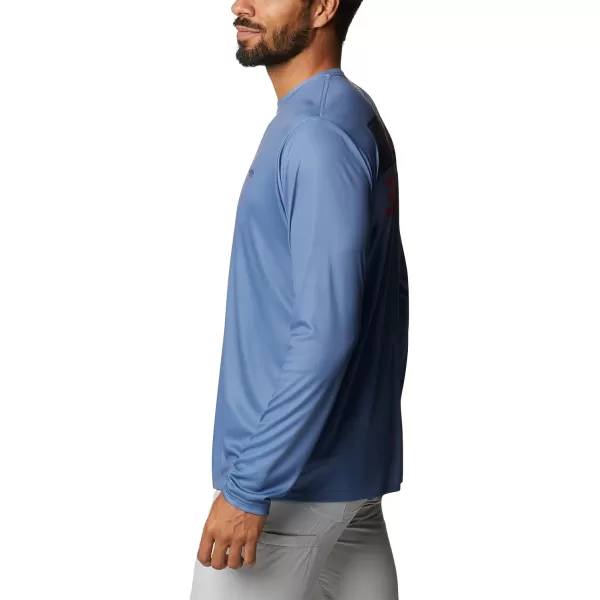imageColumbia Mens PFG Terminal Tackle Fish Flag Long Sleeve Fishing ShirtBluestoneCollegiate Navy