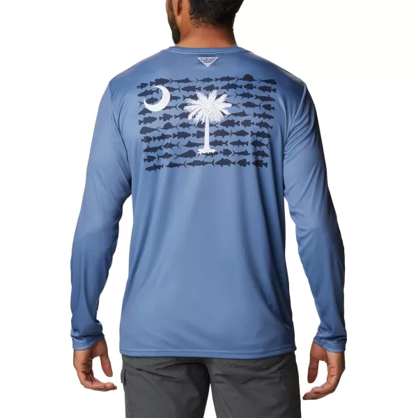 imageColumbia Mens PFG Terminal Tackle Fish Flag Long Sleeve Fishing ShirtBluestoneSc Fish