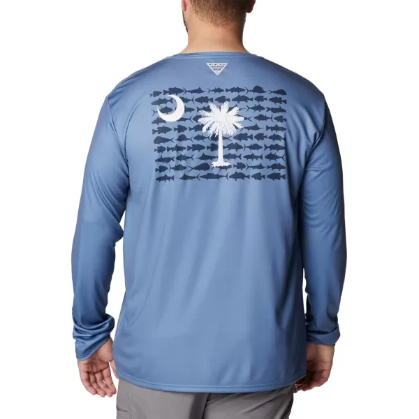 imageColumbia Mens PFG Terminal Tackle Fish Flag Long Sleeve Fishing ShirtBluestoneSc Fish