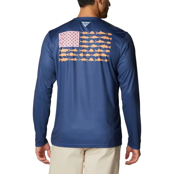 imageColumbia Mens PFG Terminal Tackle Fish Flag Long Sleeve Fishing ShirtCarbonSolarize