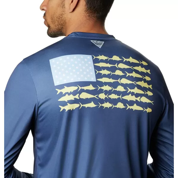 imageColumbia Mens PFG Terminal Tackle Fish Flag Long Sleeve Fishing ShirtCarbonSunlitCarbonSunlit