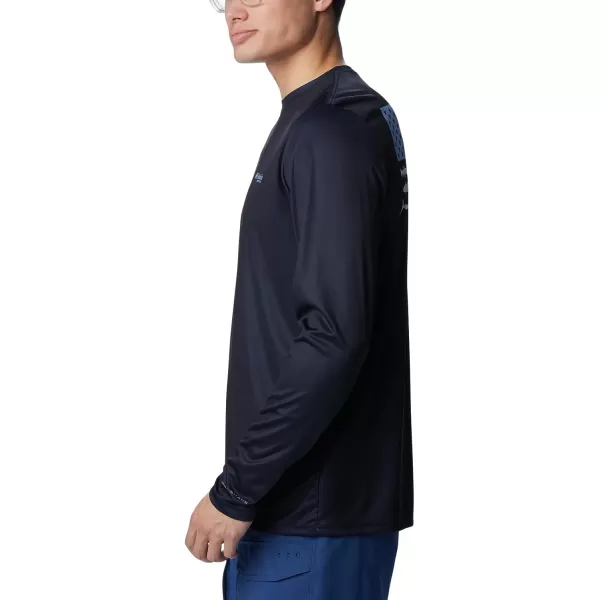 imageColumbia Mens PFG Terminal Tackle Fish Flag Long Sleeve Fishing ShirtCollegiate NavyAgate Blue Mid Atlantic