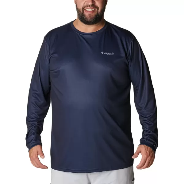 imageColumbia Mens PFG Terminal Tackle Fish Flag Long Sleeve Fishing ShirtCollegiate NavyRed Spark
