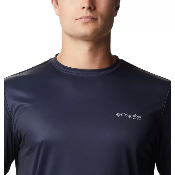 imageColumbia Mens PFG Terminal Tackle Fish Flag Long Sleeve Fishing ShirtCollegiate NavySun Glow