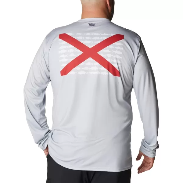 imageColumbia Mens PFG Terminal Tackle Fish Flag Long Sleeve Fishing ShirtCool GreyAl Fish