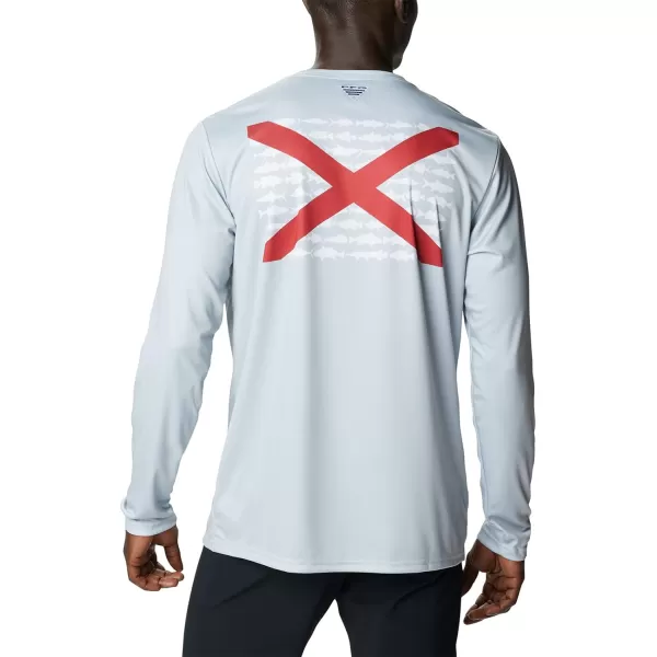 imageColumbia Mens PFG Terminal Tackle Fish Flag Long Sleeve Fishing ShirtCool GreyAl Fish
