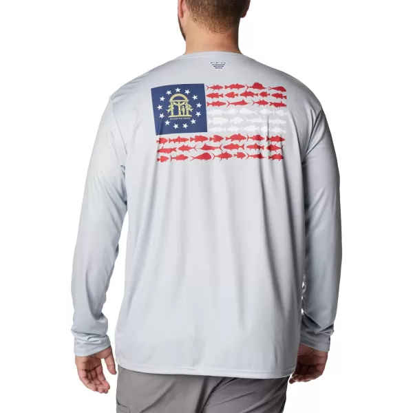 imageColumbia Mens PFG Terminal Tackle Fish Flag Long Sleeve Fishing ShirtCool GreyGa Fish