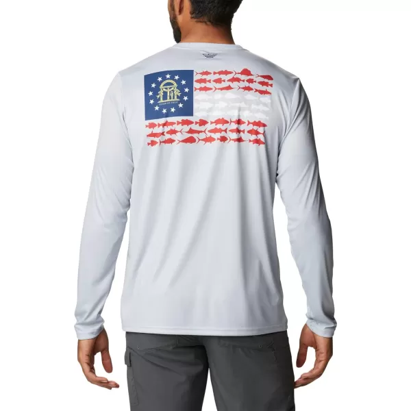 imageColumbia Mens PFG Terminal Tackle Fish Flag Long Sleeve Fishing ShirtCool GreyGa Fish