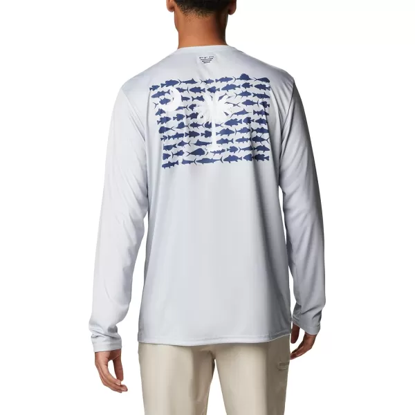 imageColumbia Mens PFG Terminal Tackle Fish Flag Long Sleeve Fishing ShirtCool GreySc Fish