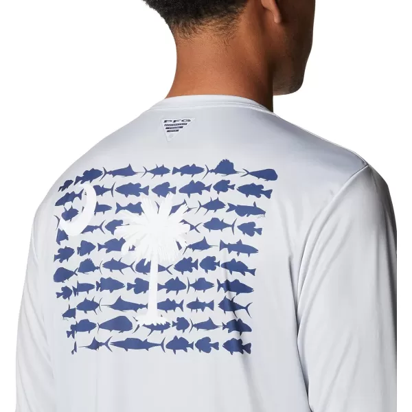imageColumbia Mens PFG Terminal Tackle Fish Flag Long Sleeve Fishing ShirtCool GreySc Fish