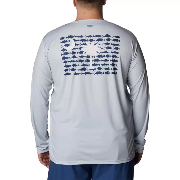 imageColumbia Mens PFG Terminal Tackle Fish Flag Long Sleeve Fishing ShirtCool GreySc Fish