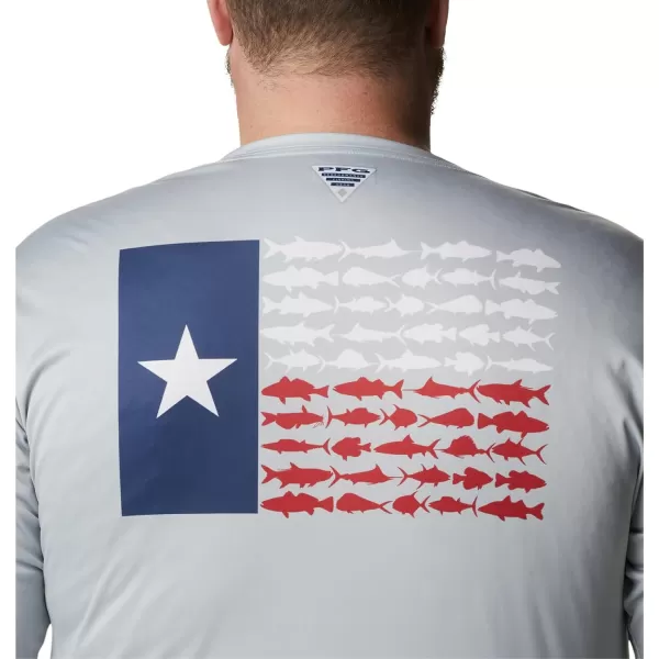 imageColumbia Mens PFG Terminal Tackle Fish Flag Long Sleeve Fishing ShirtCool GreyTx Fish