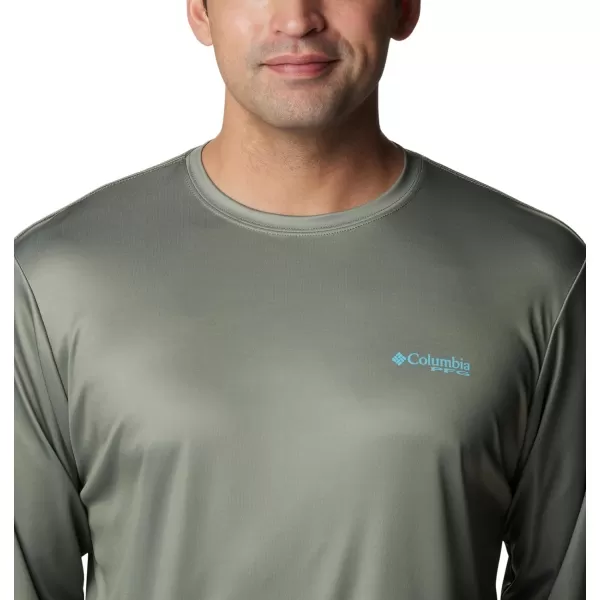 imageColumbia Mens PFG Terminal Tackle Fish Flag Long Sleeve Fishing ShirtCypress Opal Blue Bass Lures