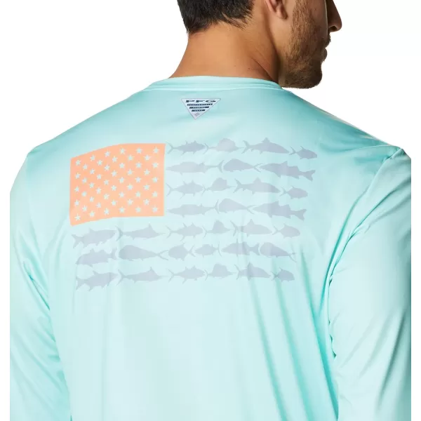 imageColumbia Mens PFG Terminal Tackle Fish Flag Long Sleeve Fishing ShirtGulf StreamBright Nectar