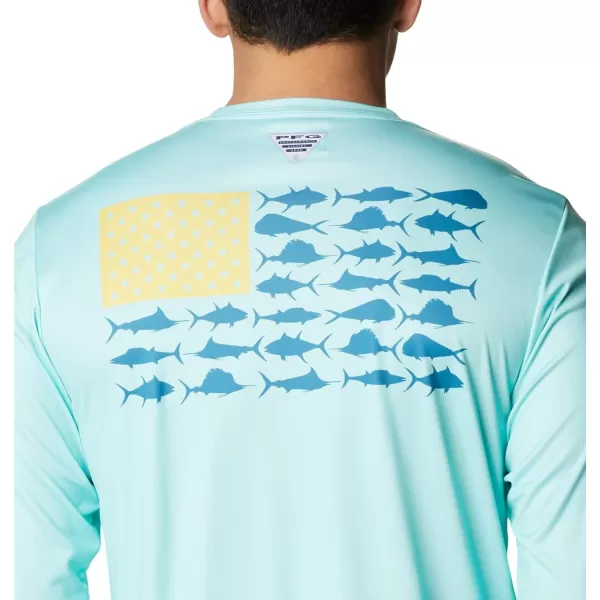imageColumbia Mens PFG Terminal Tackle Fish Flag Long Sleeve Fishing ShirtGulf StreamDeep Marine Offshore Fish