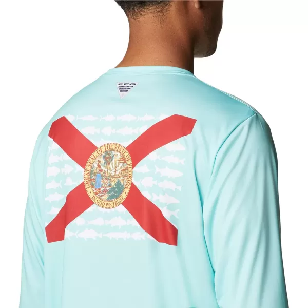 imageColumbia Mens PFG Terminal Tackle Fish Flag Long Sleeve Fishing ShirtGulf StreamFl Fish