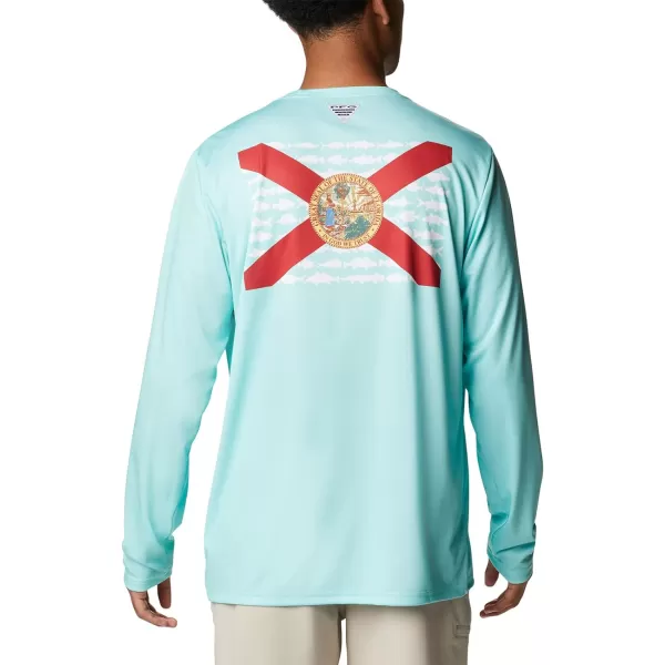 imageColumbia Mens PFG Terminal Tackle Fish Flag Long Sleeve Fishing ShirtGulf StreamFl Fish