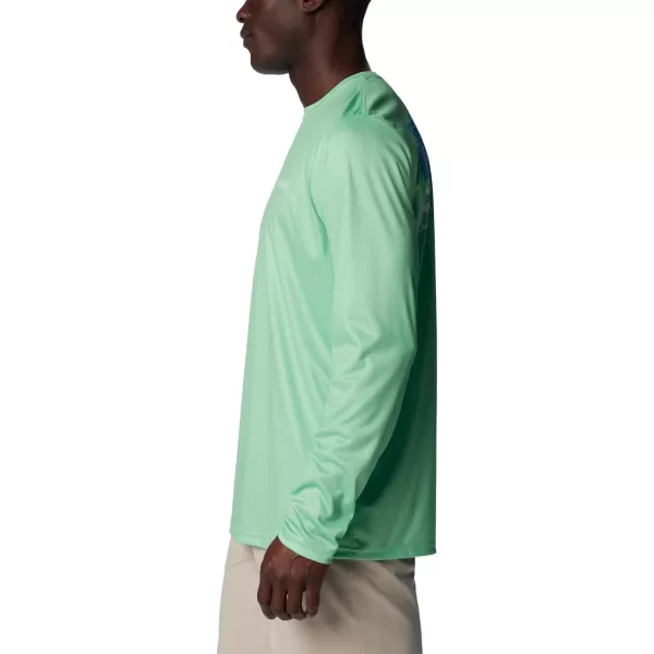 imageColumbia Mens PFG Terminal Tackle Fish Flag Long Sleeve Fishing ShirtOcean MintOcean Blue Offshore Slam