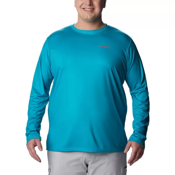 imageColumbia Mens PFG Terminal Tackle Fish Flag Long Sleeve Fishing ShirtOcean TealCorange Inshore Slam