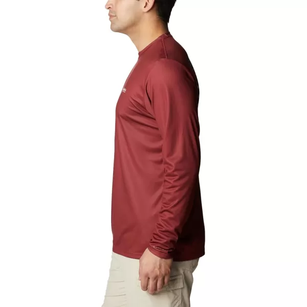 imageColumbia Mens PFG Terminal Tackle Fish Flag Long Sleeve Fishing ShirtRed JasperWhite Bass Lures