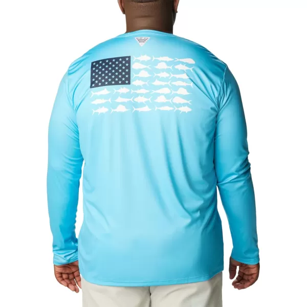 imageColumbia Mens PFG Terminal Tackle Fish Flag Long Sleeve Fishing ShirtRiptideCollegiate Navy Offshore Slam