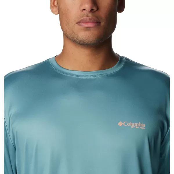imageColumbia Mens PFG Terminal Tackle Fish Flag Long Sleeve Fishing ShirtTranquil Teal Mint Cay Trout Flies