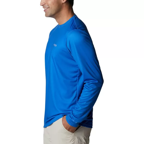 imageColumbia Mens PFG Terminal Tackle Fish Flag Long Sleeve Fishing ShirtVivid BlueTx Flag